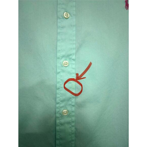 Ralph Lauren Aqua Teal Slim Fit Featherweight Twill Button Down Shirt Men's XL - Picture 5 of 9